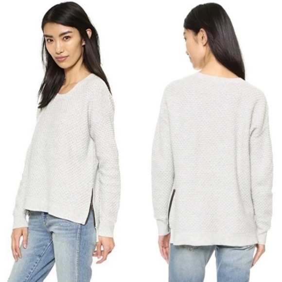 Madewell Medium women’s landmark side zip textured gray long sleeve sweater - Picture 7 of 7